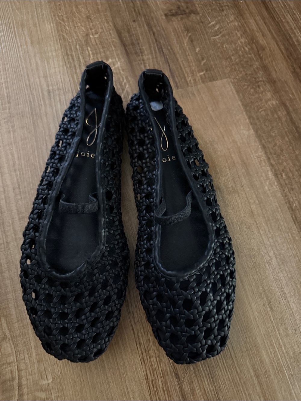 Joie Black Woven Slip-On Ballet Flats